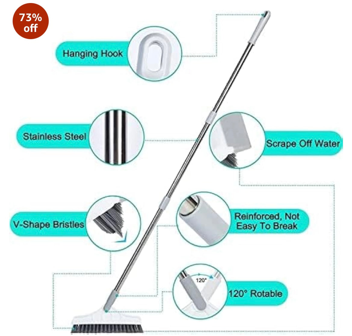 Bathroom tiles cleaner brush